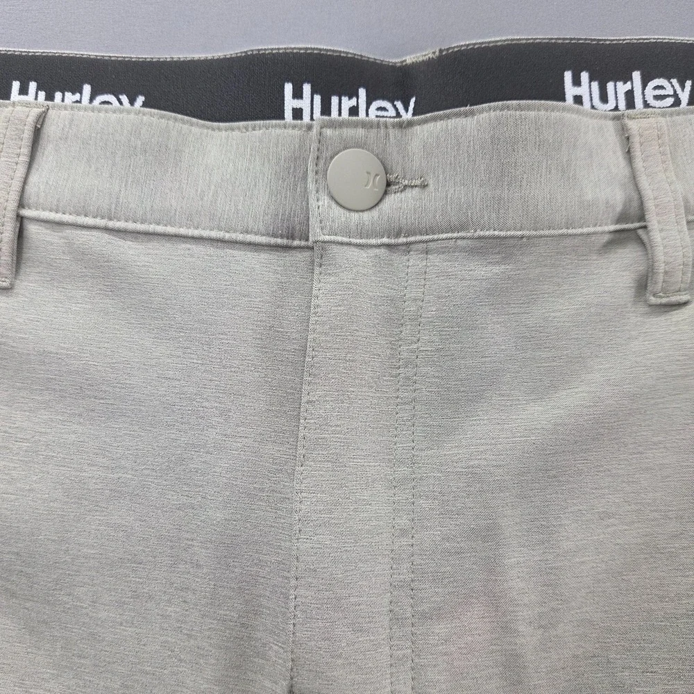 Hurley Mens 38 Gray Green Hybrid Flat Front Bermuda Shorts